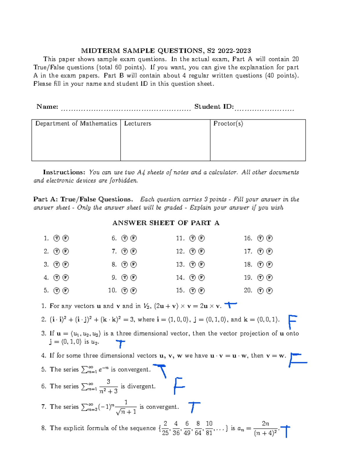 Calculus 2 (BT) HW Assignment #1 Fall 2023 - Midterm Prep - Studocu