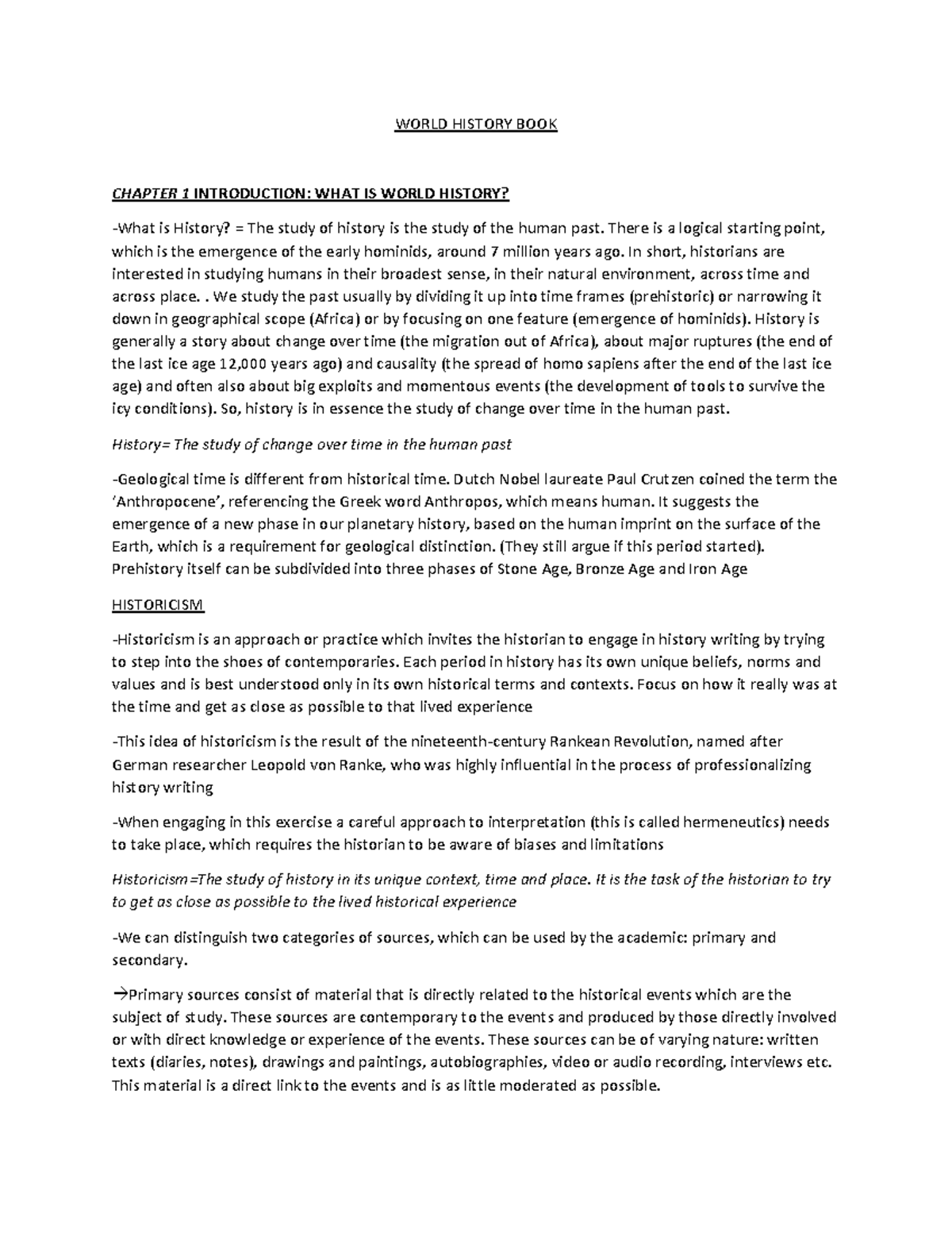 World History CH 1: Intro to Historicism & Meta-History Concepts ...
