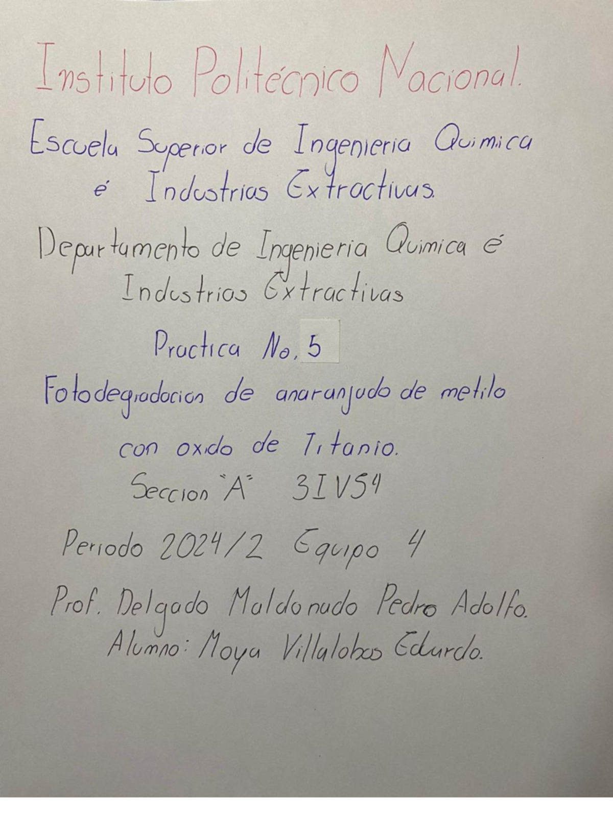 CINETICA | PRÁCTICA 4: EFECTO DE LA CONCENTRACIÓN EN VELOCIDAD DE REACCIÓN  | ESIQIE - Studocu