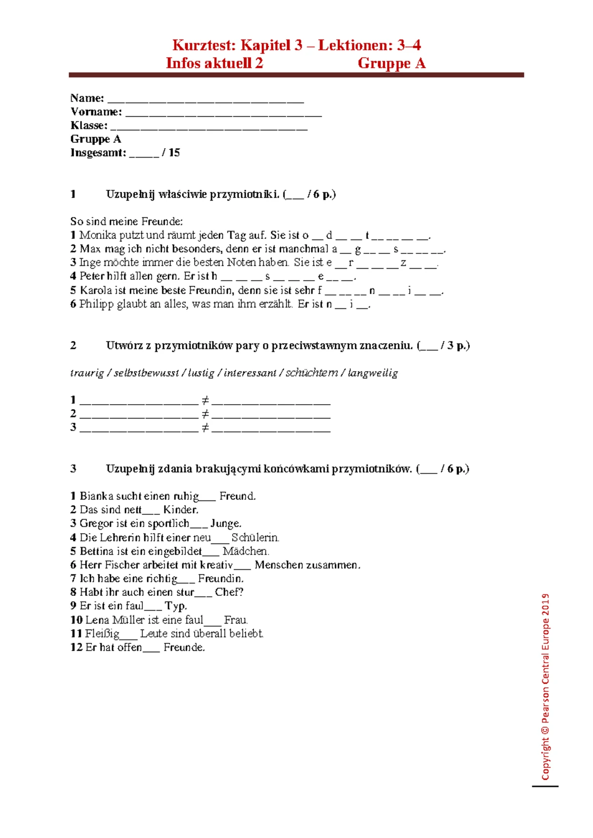 Alles Klar 1 Sprawdzian Kapitel 8 Scribd www.studocu.com