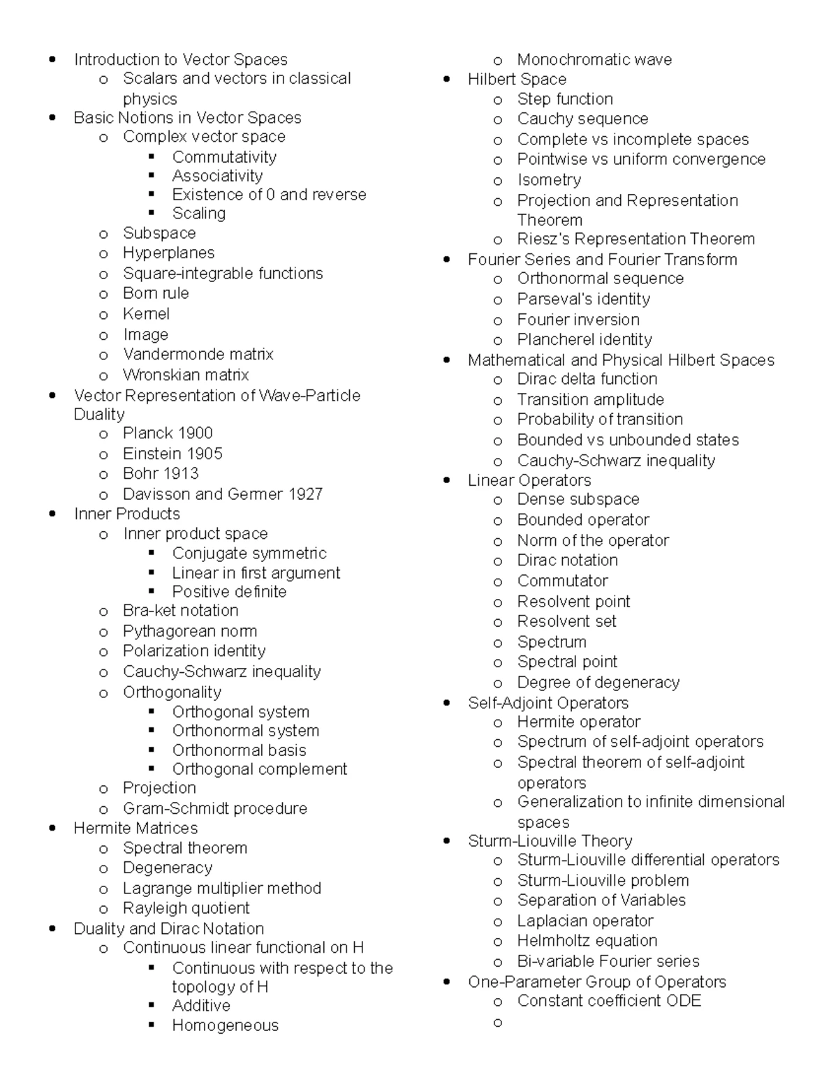 Week 1 Lecture Notes: Introduction to Linear Analysis and Vector Spaces ...