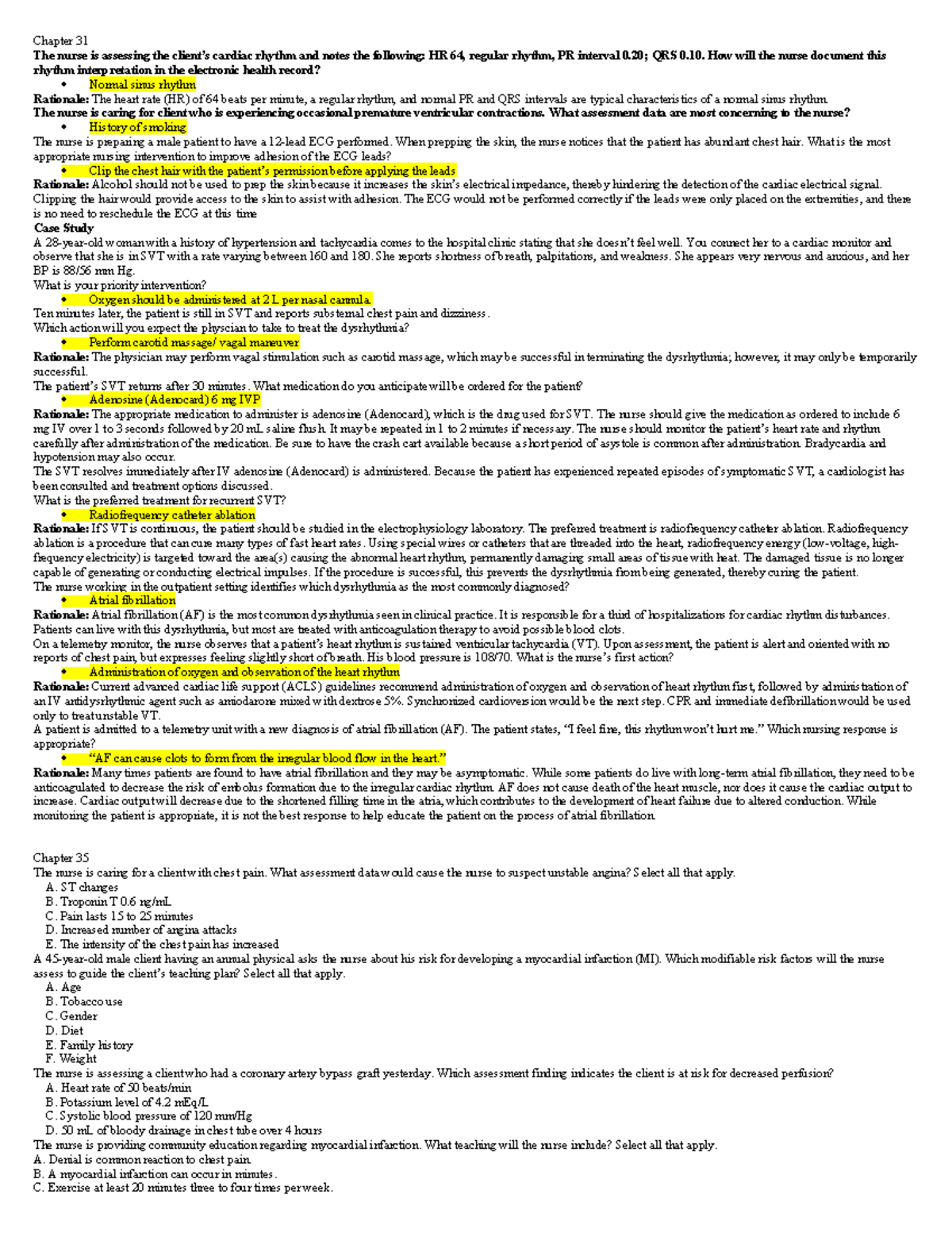 AH II Exam 2 Chapter Review Questions and Key Insights - Studocu