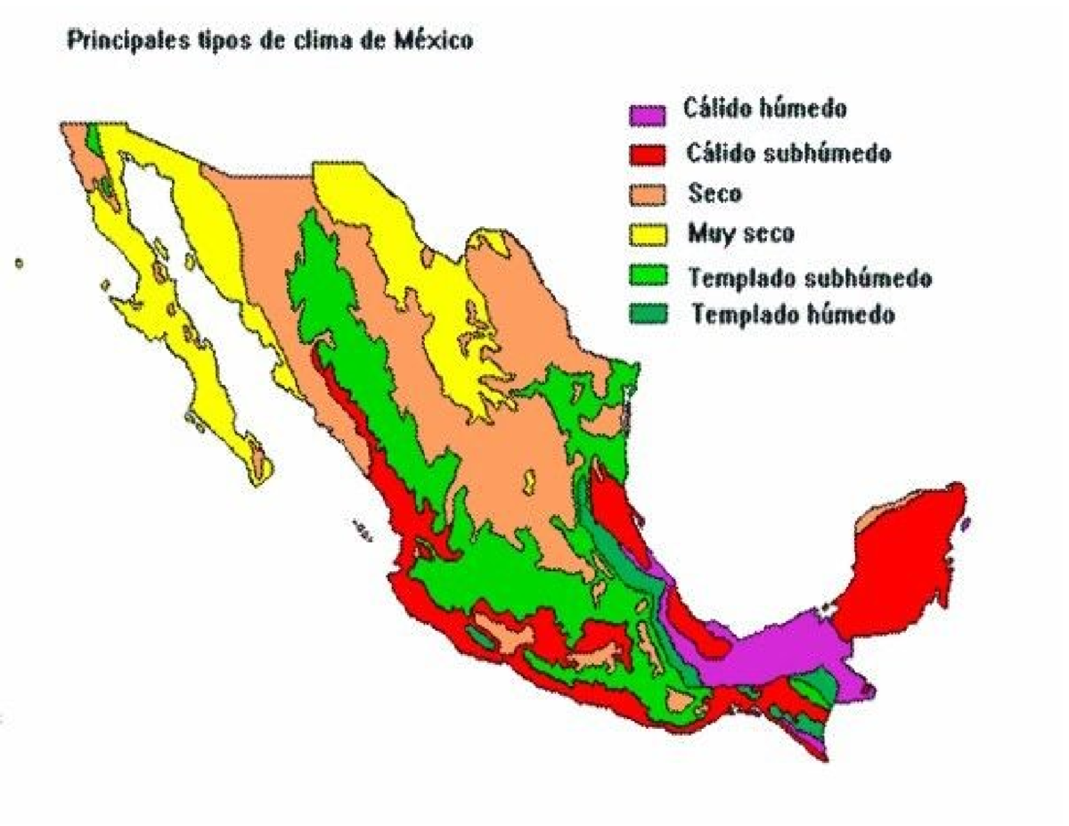 Mapas dante - Geografia - Principales tipos de clima de México Cálido ...