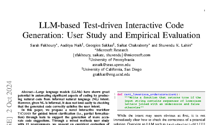 Interactive Code Generation with T I C ODER: User Study & Evaluation ...