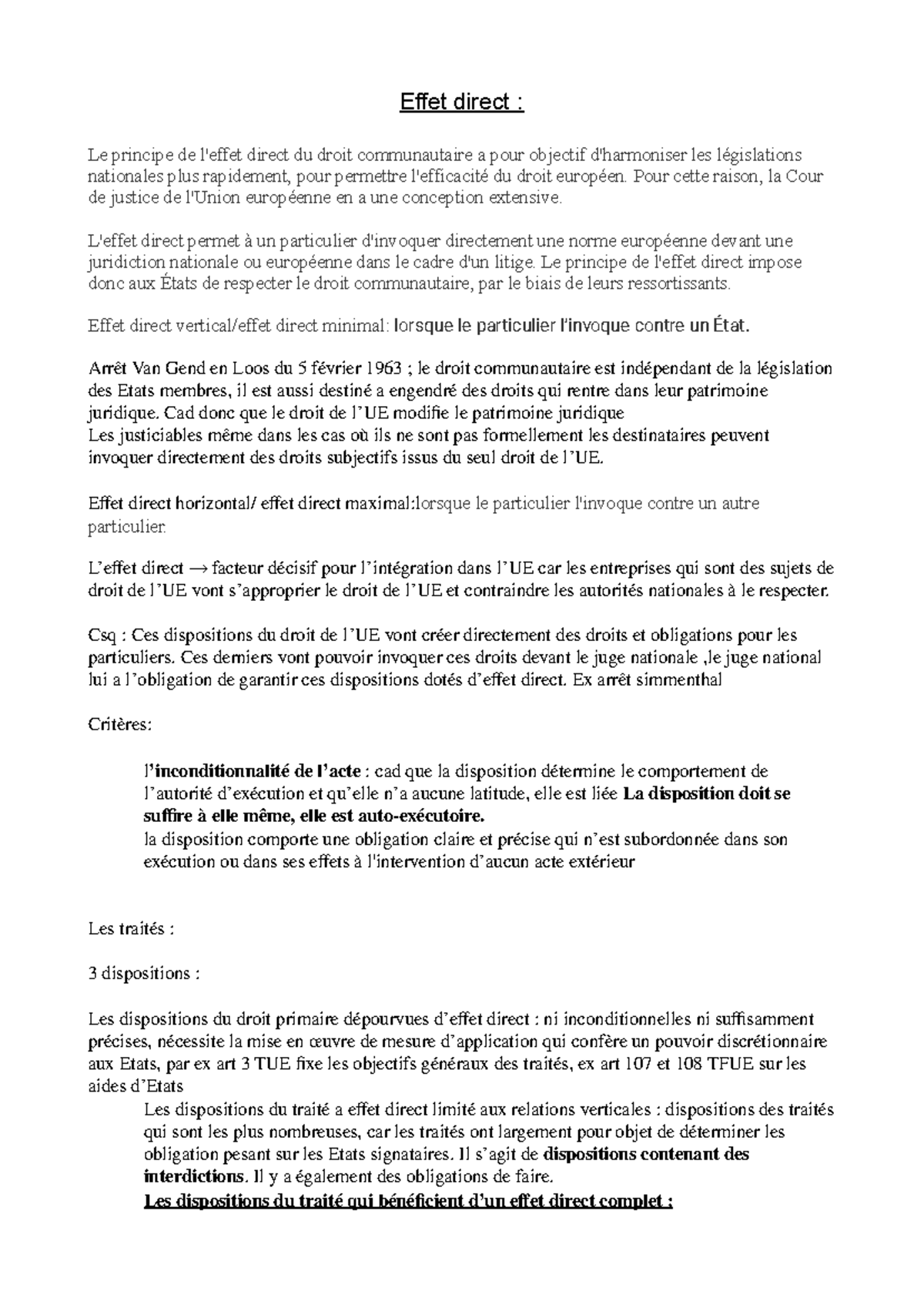 Effet direct - Pour cette raison, la Cour de justice de l'Union ...
