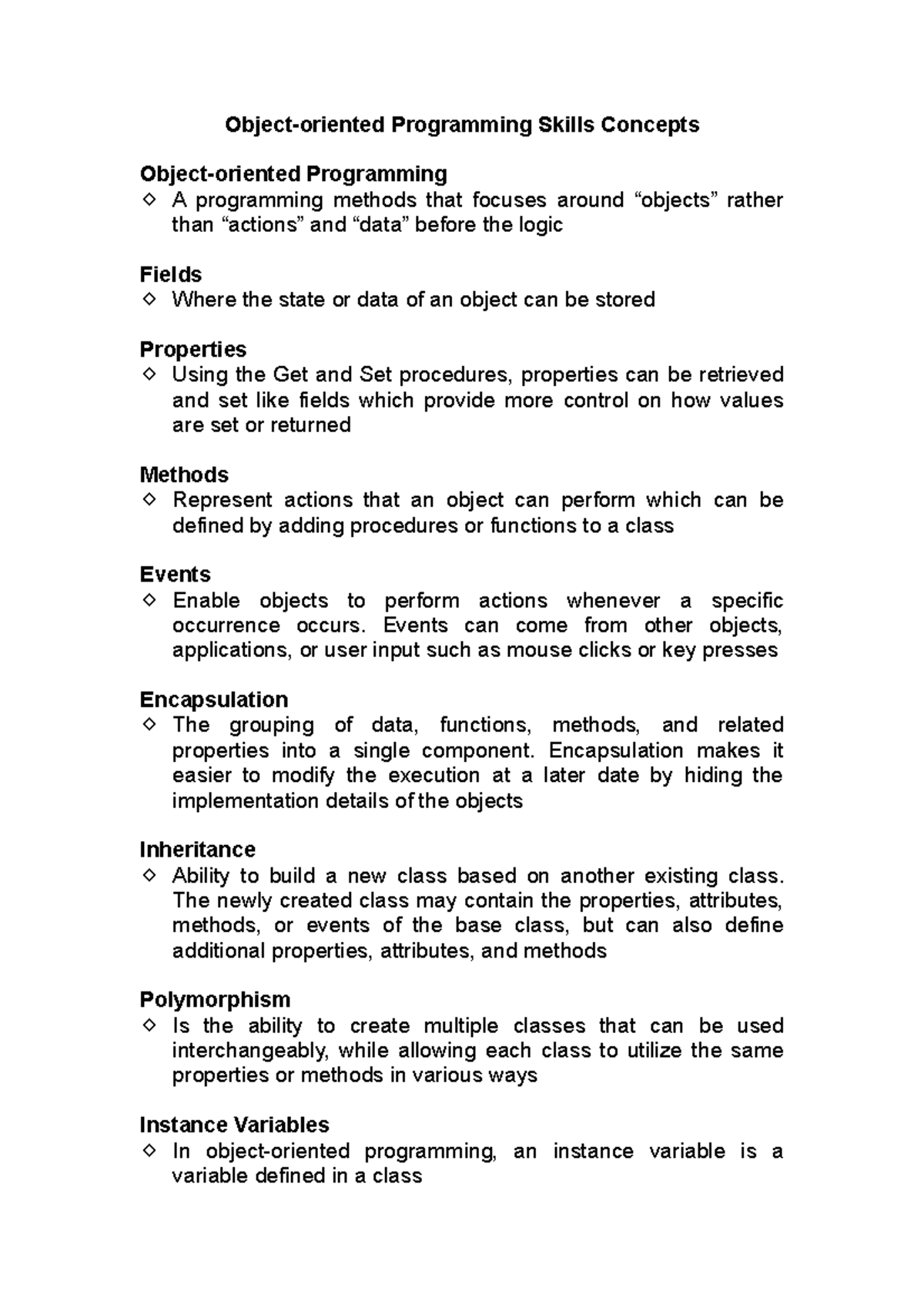 Object-oriented Programming Terminologies - Object-oriented Programming ...