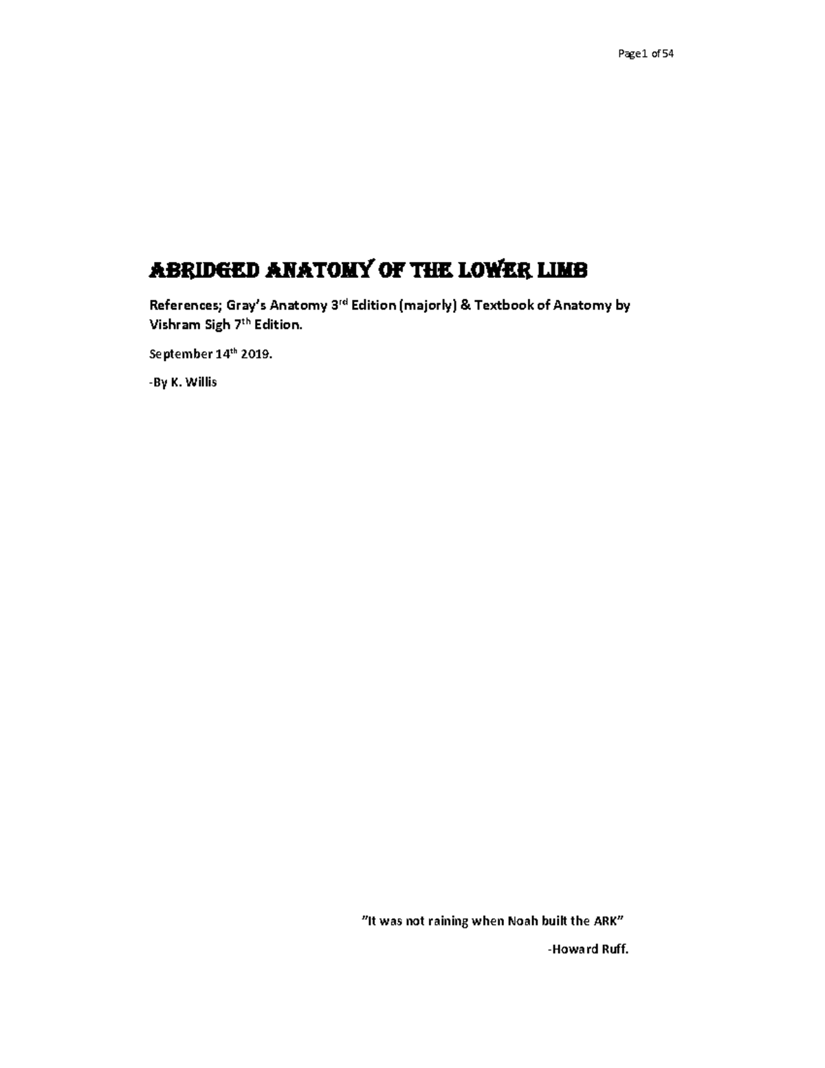 Lower Limb Anatomy Overview - Key Structures and Functions (Course Code ...