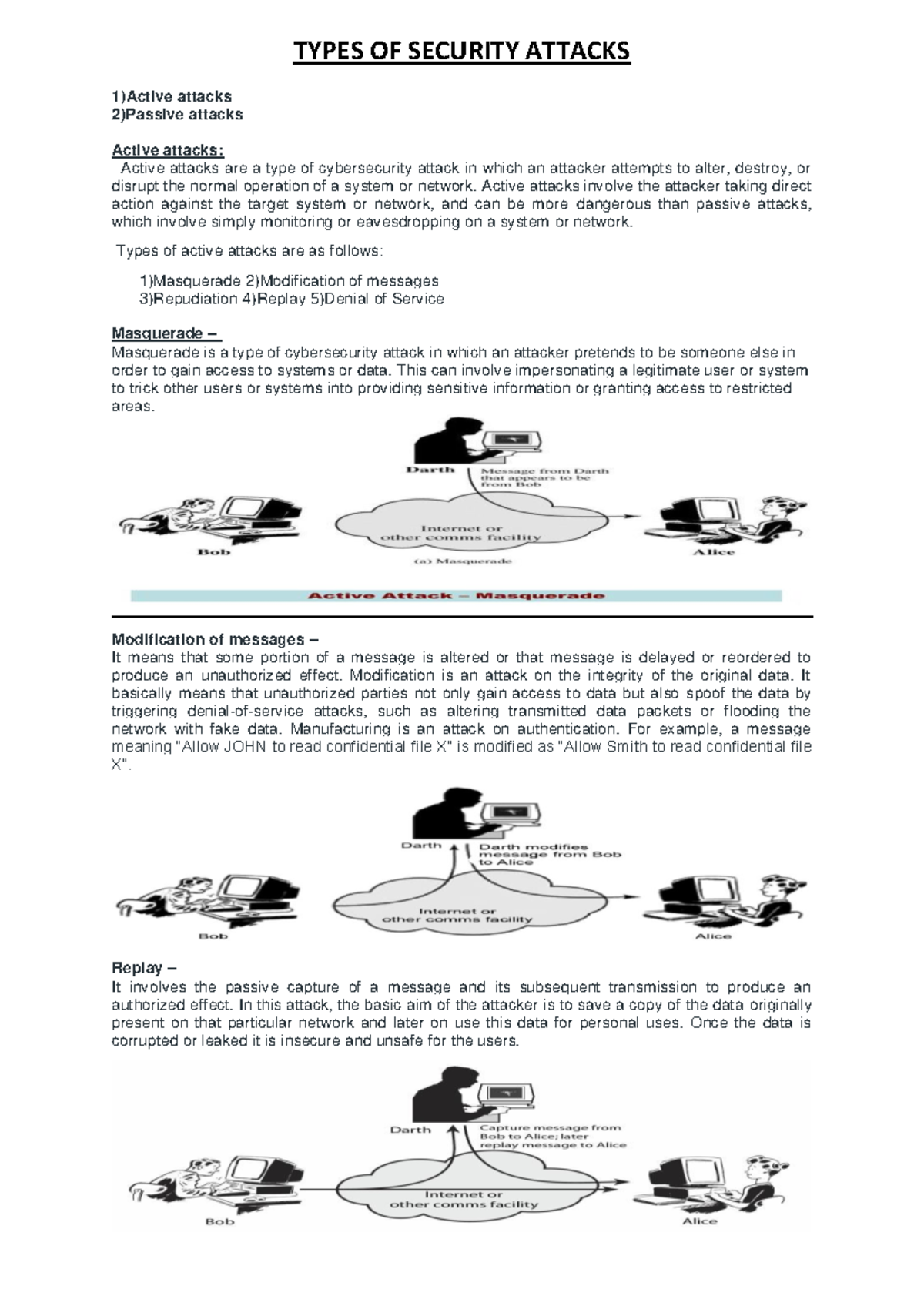 C&NS UNIT-1 SECURITY ATTACKS AND MECHANISMS NOTES - Studocu