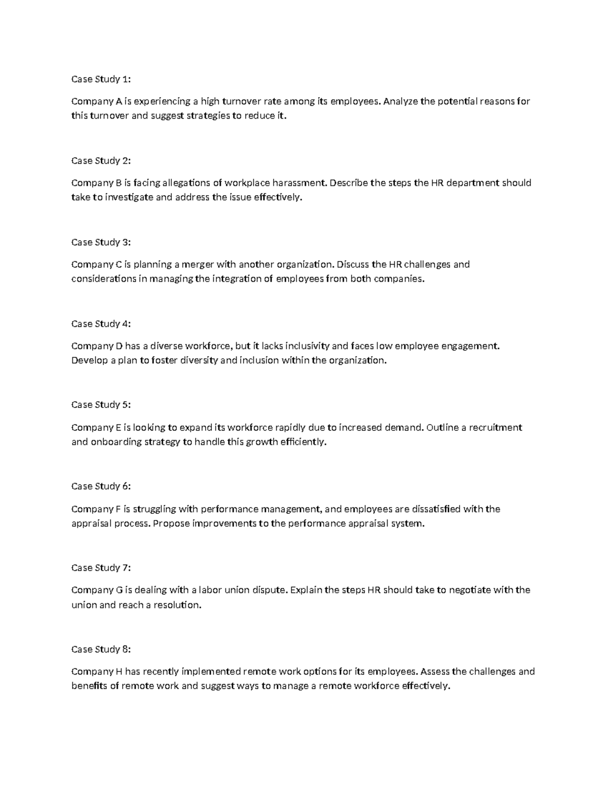 HR Case Studies Analysis: Strategies & Solutions for Organizations ...