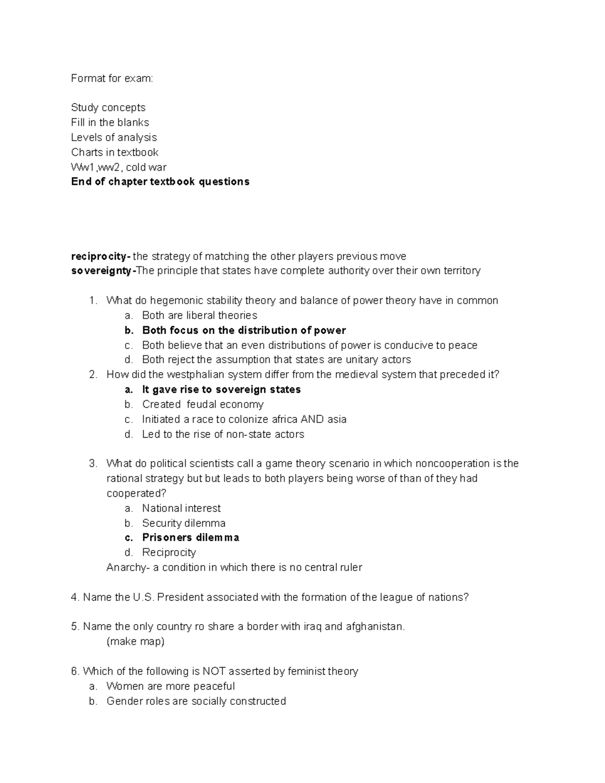 IR 101 - Exam 1 Review: Lecture Notes 1-10 & Key Concepts - Studocu