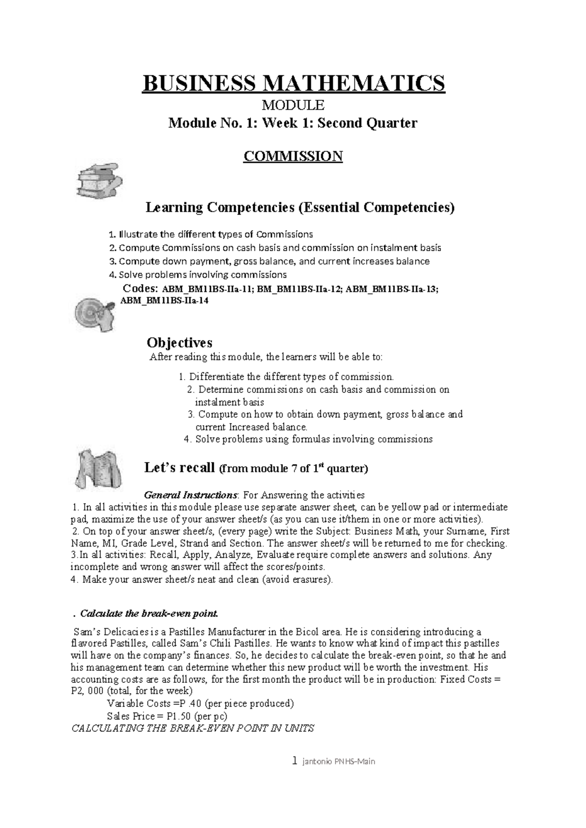 ABM_BM11BS-IIa: Understanding Different Types of Commission in Business ...