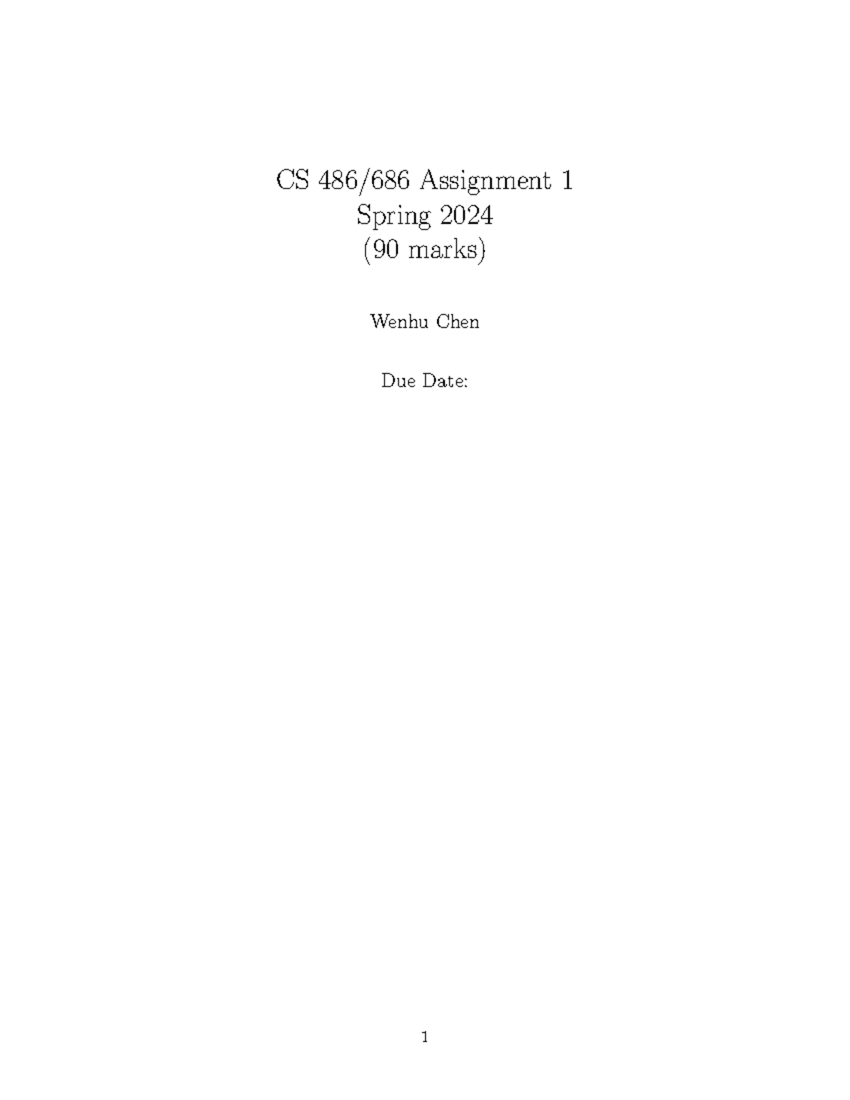 CS 486/686 Assignment 1 Solutions: Q1 & Q2 Analysis for Spring 2024 ...