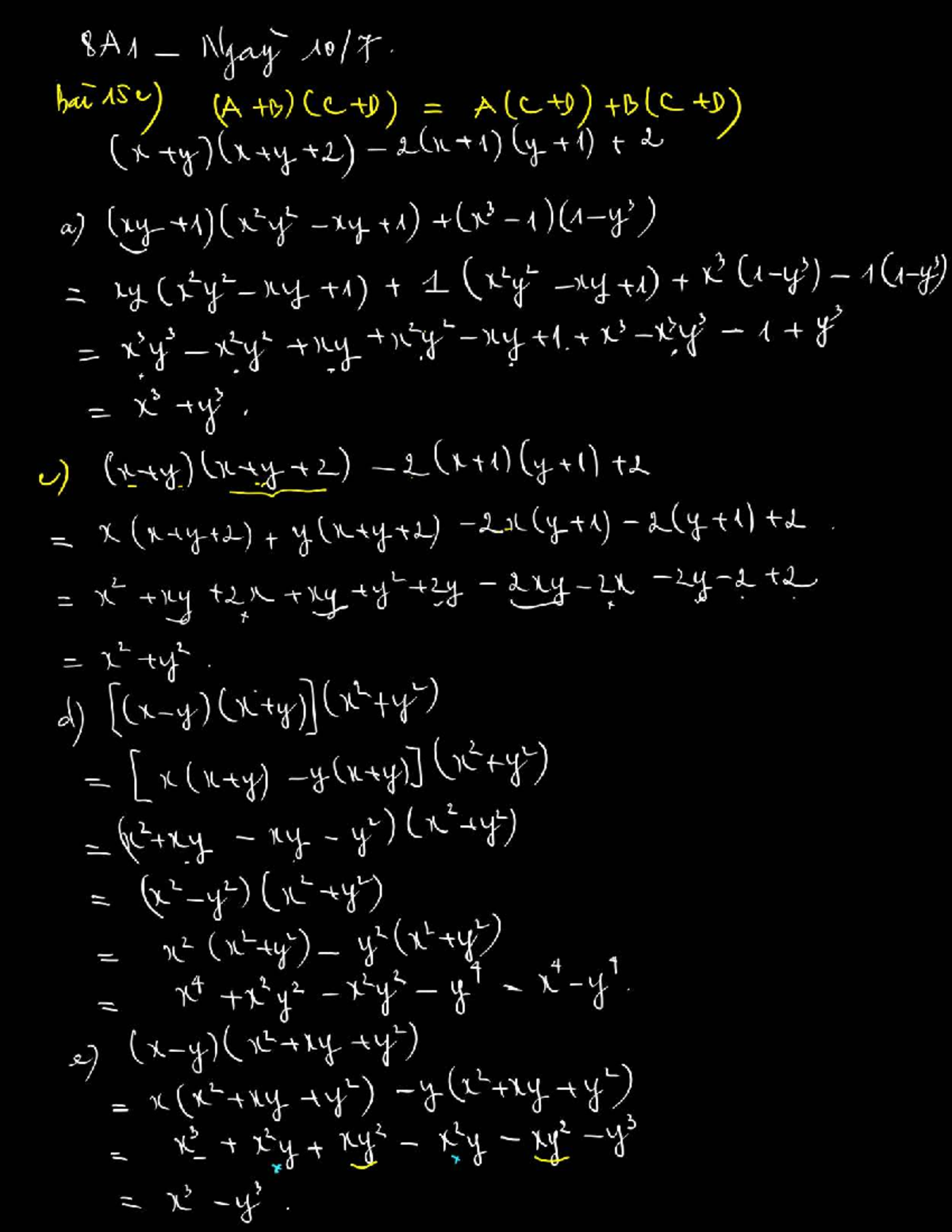 8A1 - Math Equations and Geometry Concepts from 10/7 - Studocu