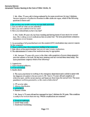 Quiz 2: Advanced Practice Nursing Care for Older Adults - Studocu