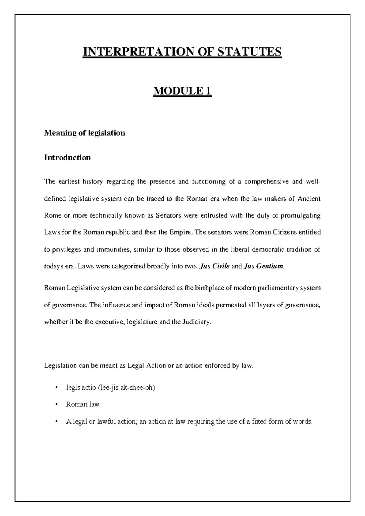 Interpretation of Statutes: Module 1 Overview and Key Concepts - Studocu