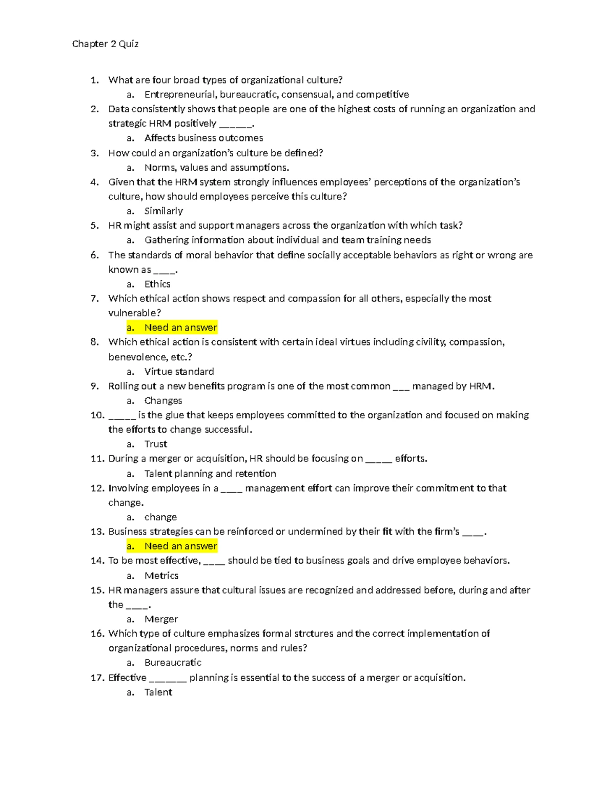 Chapter 5 Quality Practices Quiz: Key Concepts and Terminology - Studocu