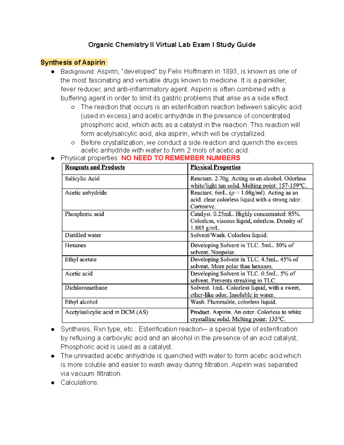 CHM 113 Exam 1 Study Guide - Deprecated API usage: The SVG back-end is ...