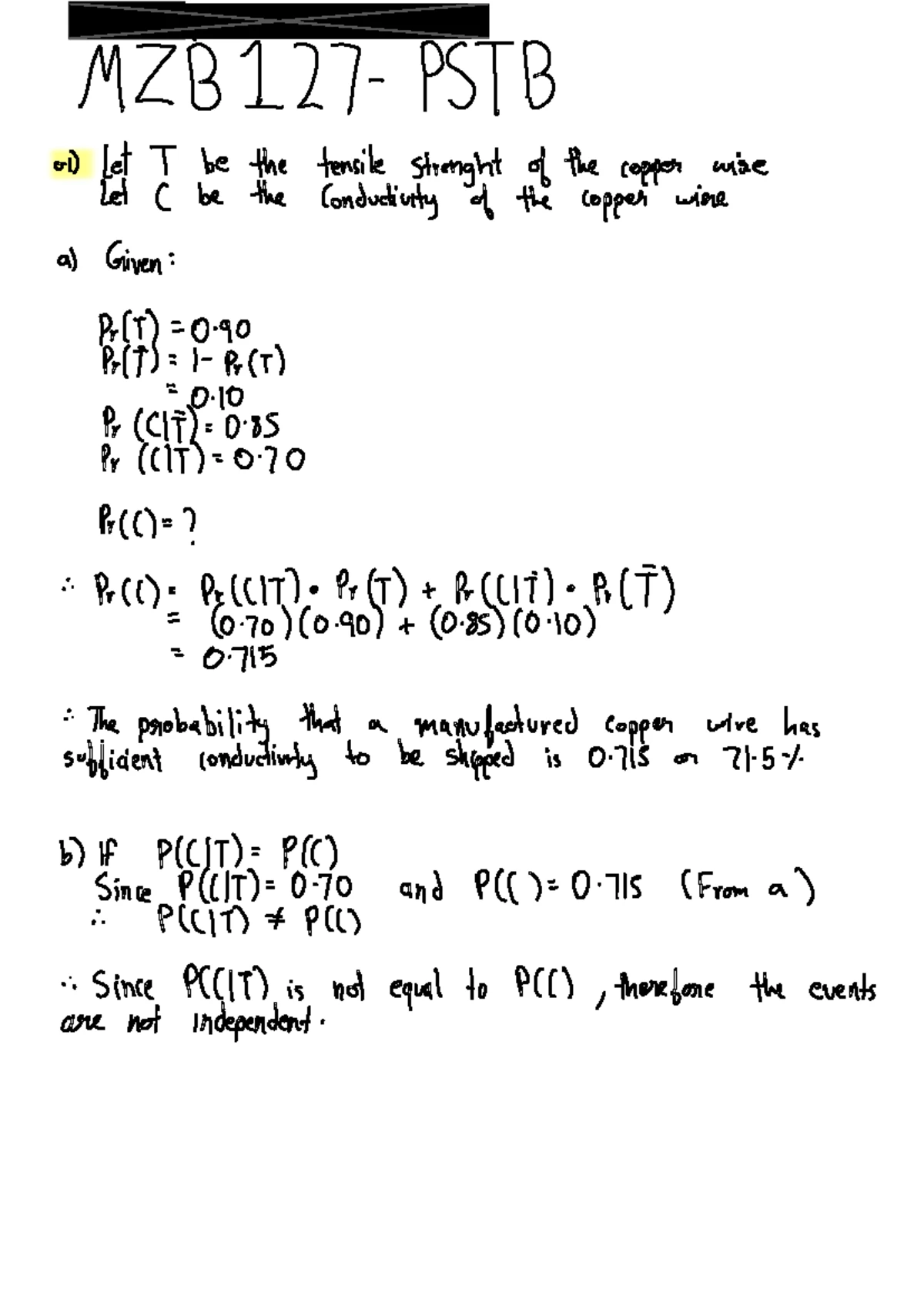 MZB127 Eng. Mathematics & Stats PST B - Problem Solving Task Guide ...