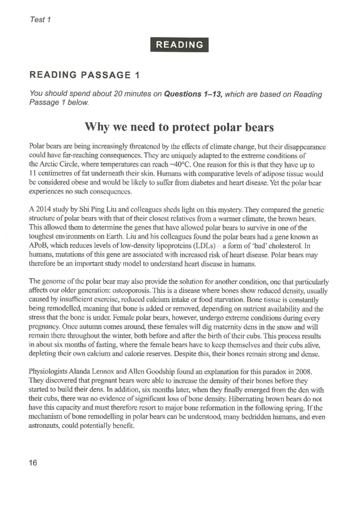 Test 1 reading passage 1 and 2 analysis and questions - Studocu
