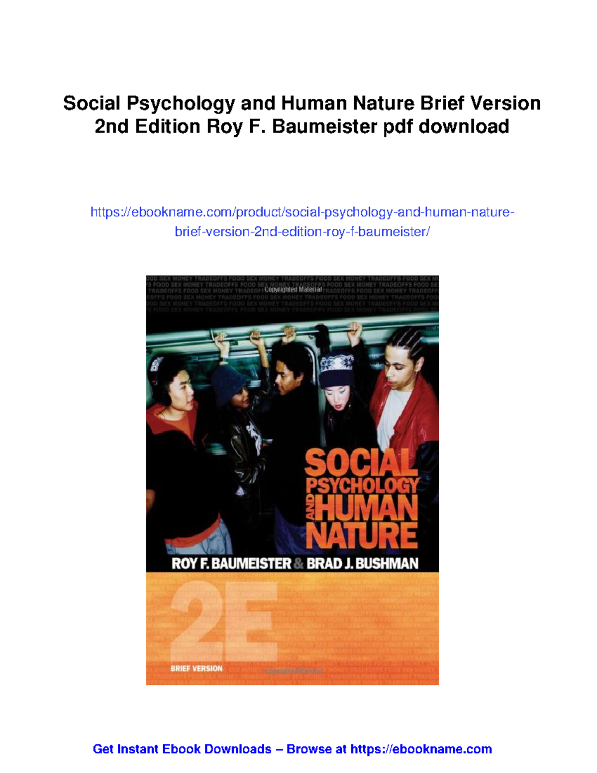 Social Psychology &amp; Human Nature: Brief Version 2nd Ed. by Baumeister - Studocu
