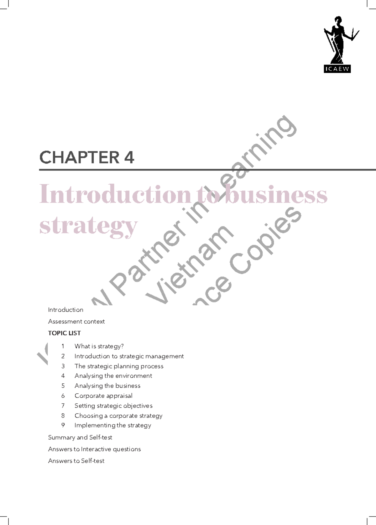 ICAEW - BTF: Chapter 4 - Strategic Management Overview and Analysis ...
