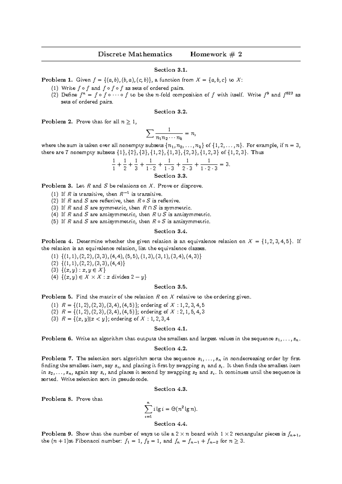 Hw2_Discrete_Mathematics_2021_Problem_1_Solutions_문제입니다 - Studocu