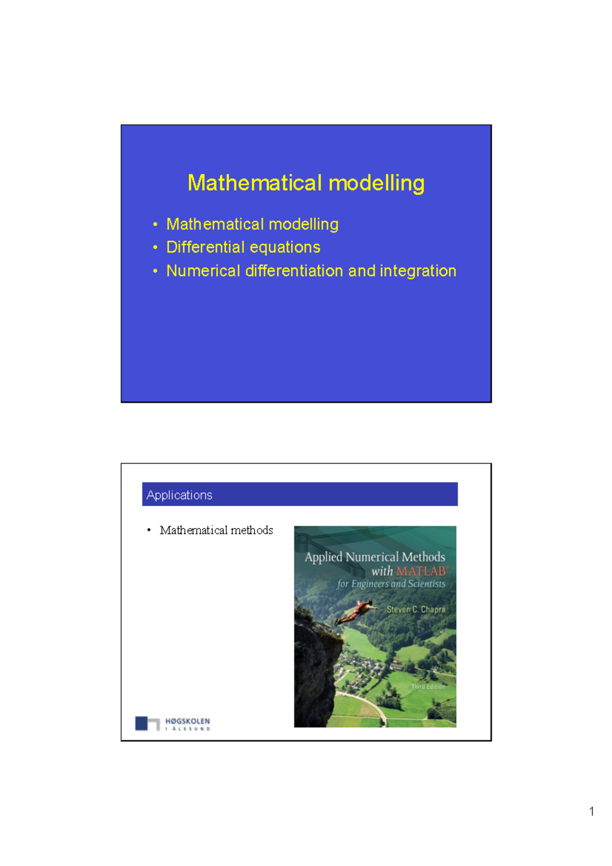 4 - Matlab Mathemathical modelling - Phương pháp tính - Studocu