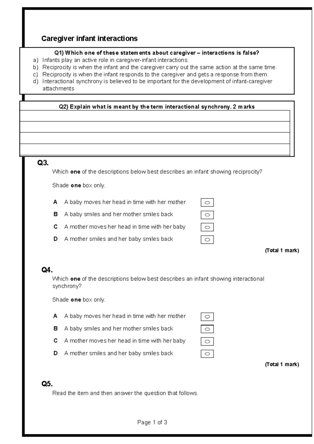Homework - exam questions - Homework Identify the OPERATIONALISED IVs ...