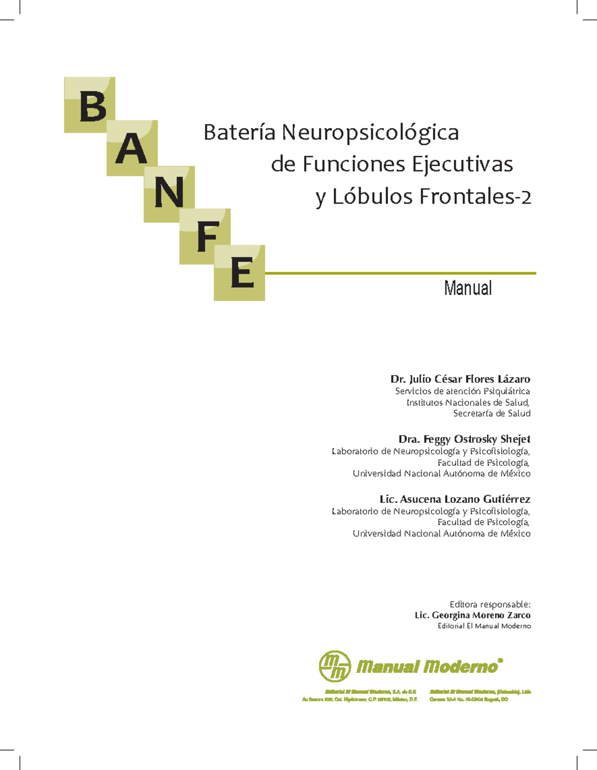 Manual Completo de la Batería Neuropsicológica BANFE-2 - Studocu