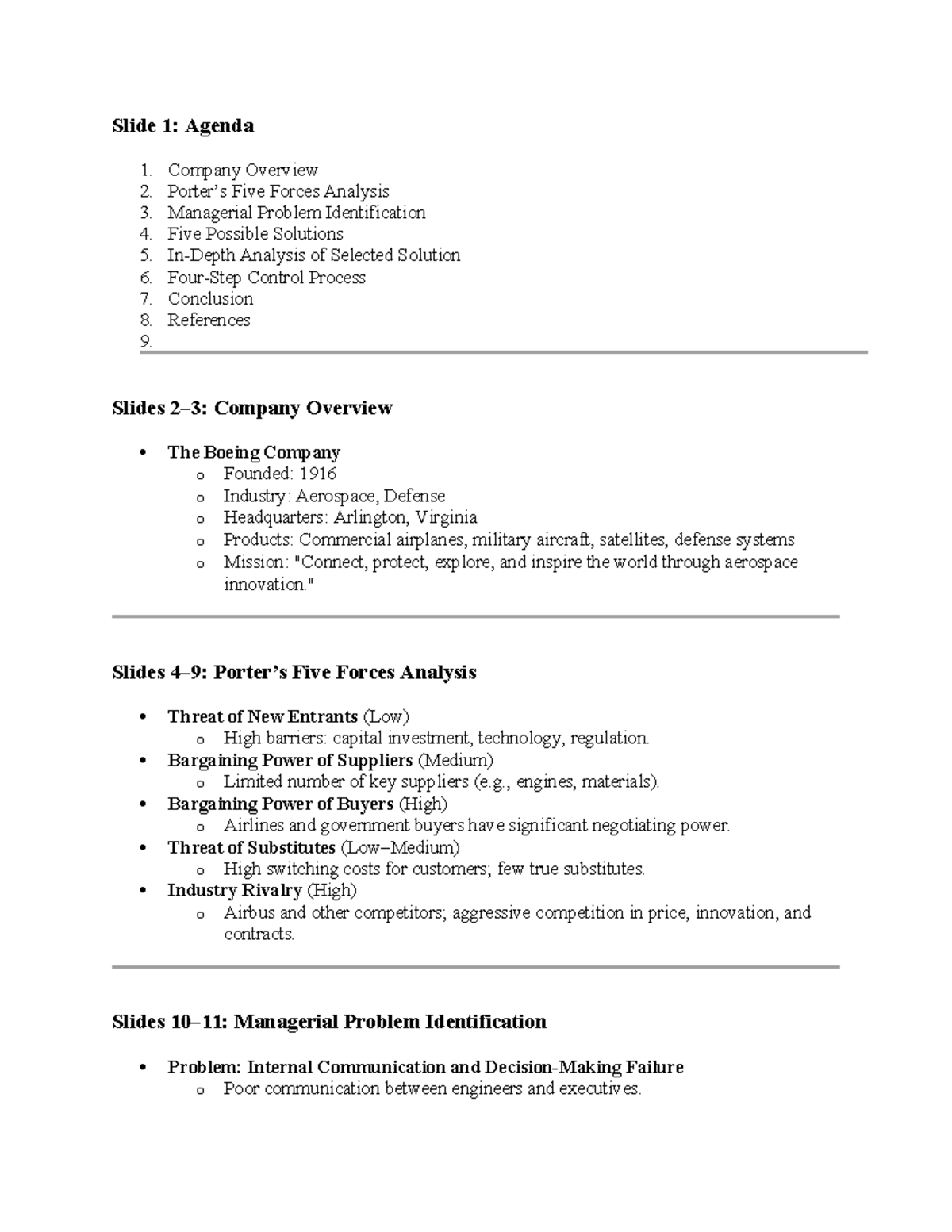 Group Project Case Study: MGT 301 Boeing Analysis and Solutions - Studocu