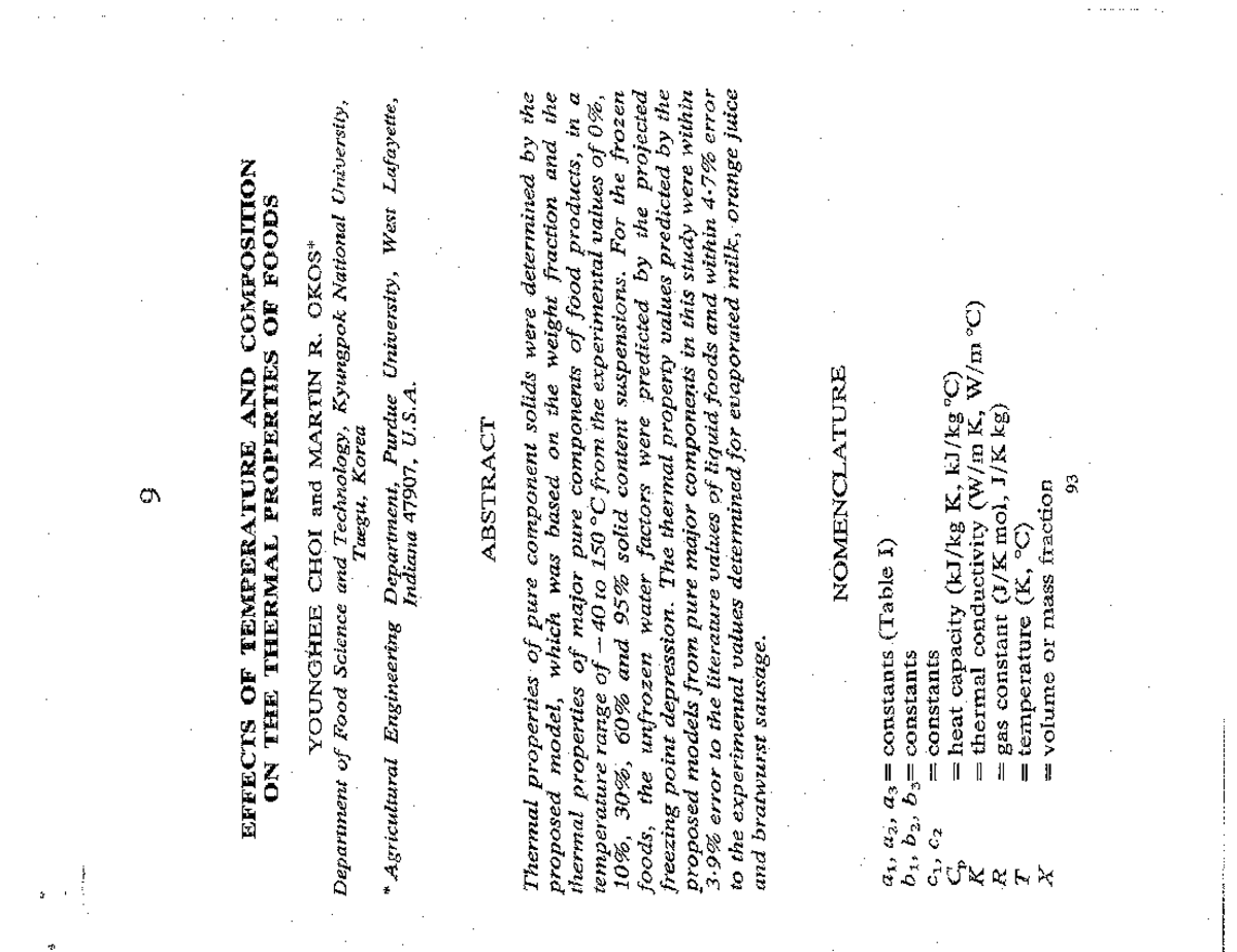 Effects of Temp & Composition on Food Thermal Properties (FST 301 ...
