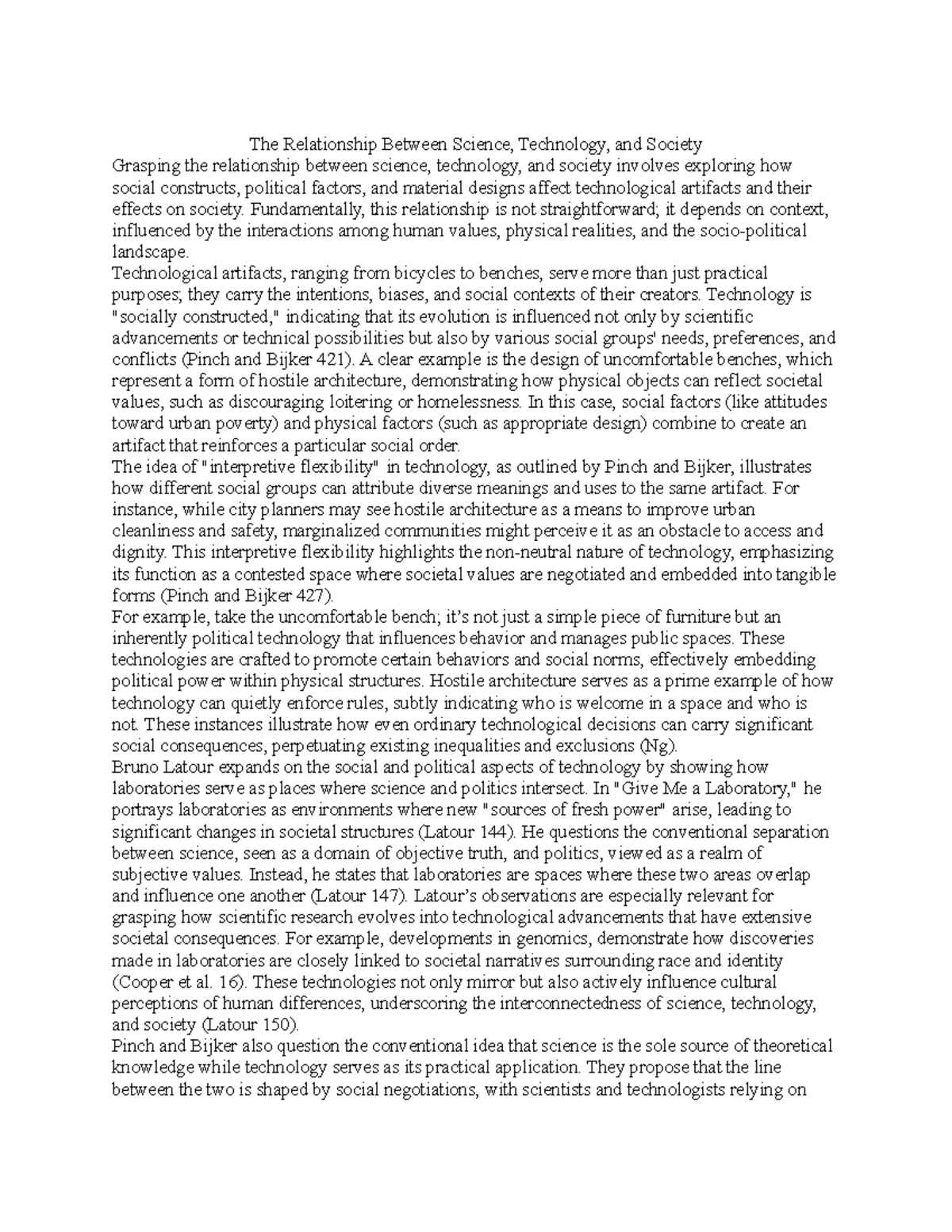 Essay #2 - The Relationship Between Science, Technology, and Society ...