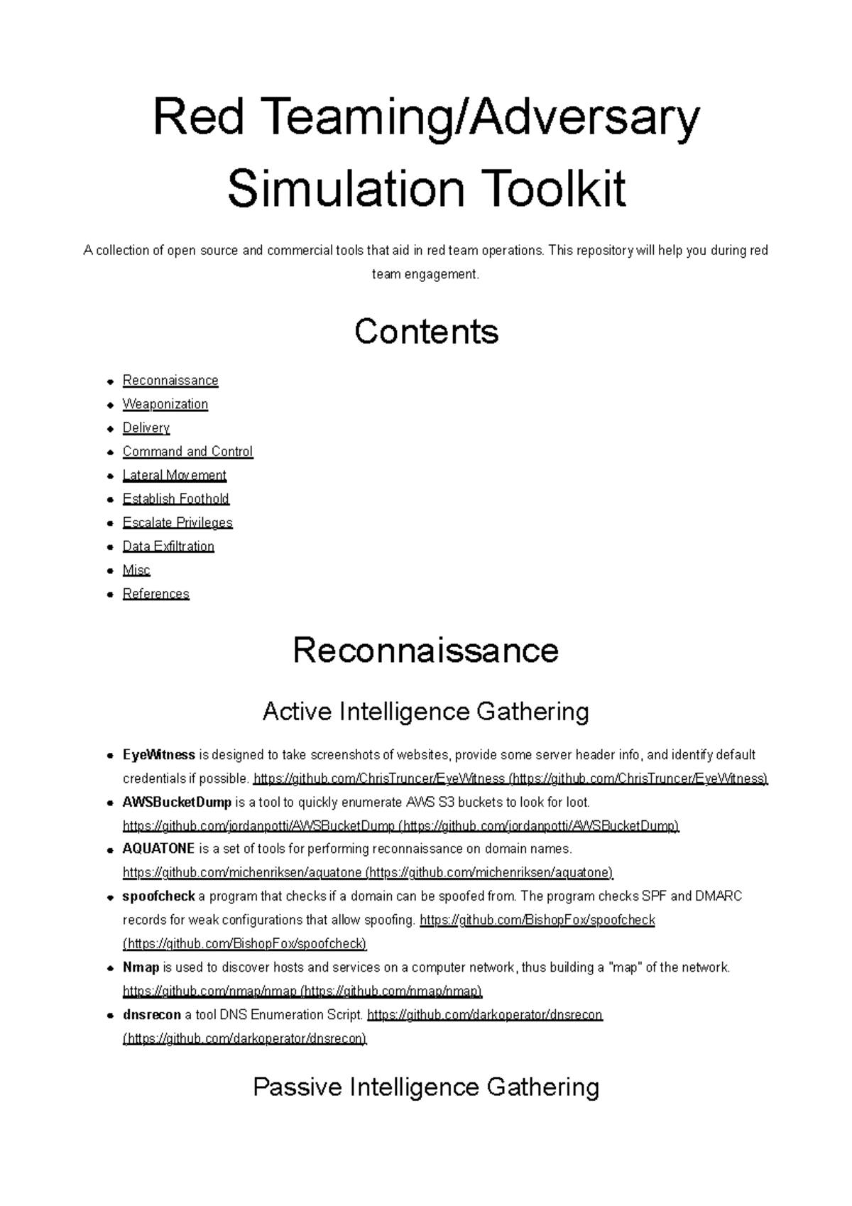 Red Team Toolkit - aaa - Red Teaming/Adversary Simulation Toolkit A ...