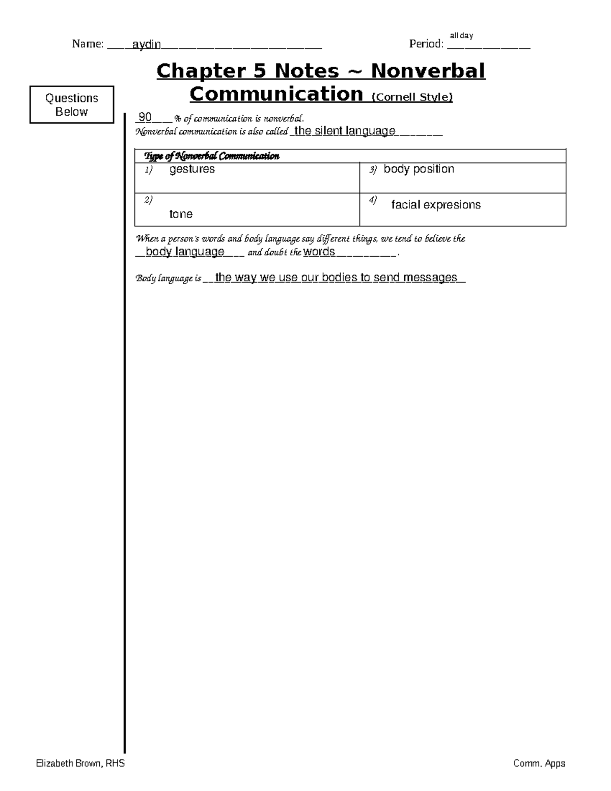 5 CA PP Ch 5 notes outline Cornell Basic - Name ...
