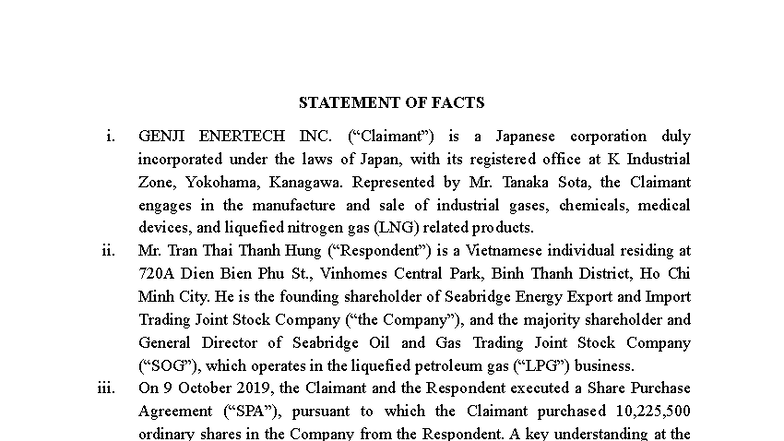 VMCC - MFC - Case Study on Share Purchase Agreement Disputes - Studocu