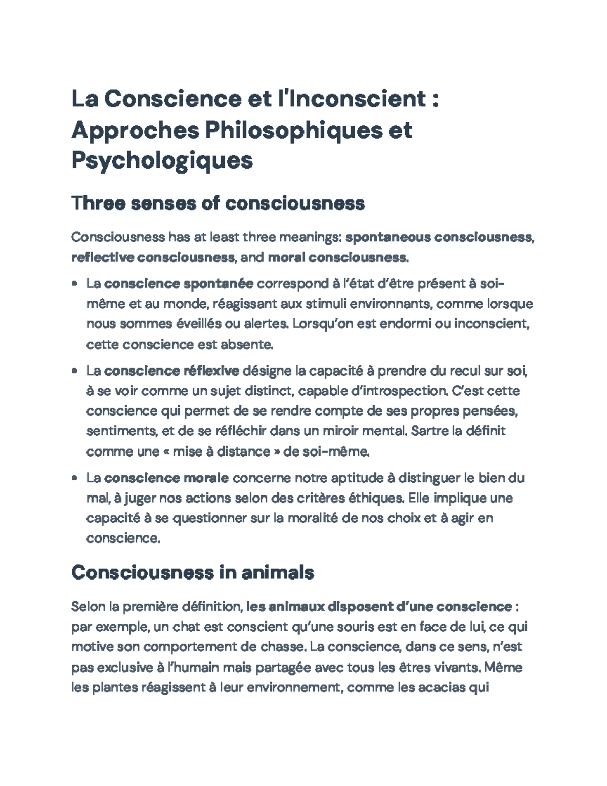 La Conscience et l'Inconscient : Perspectives Philosophiques et ...