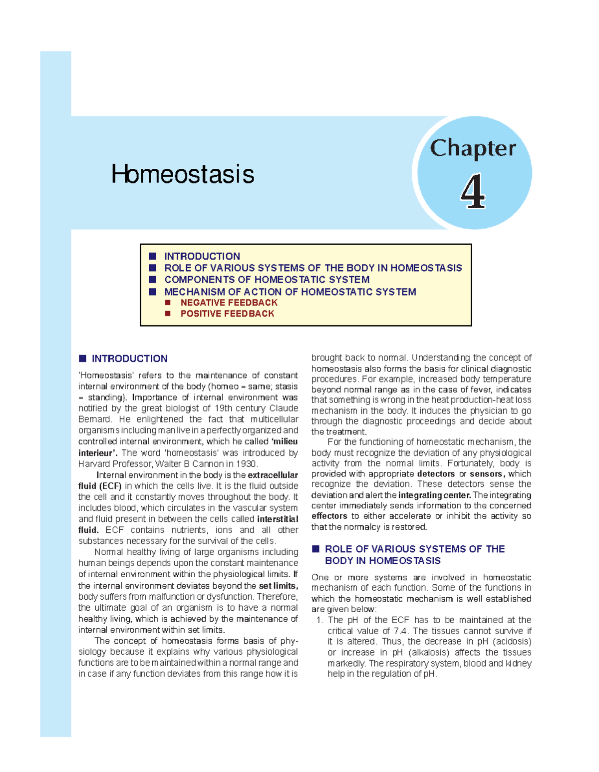 Homeostasis of Acid-Base Balance: Key Concepts and Mechanisms - Studocu