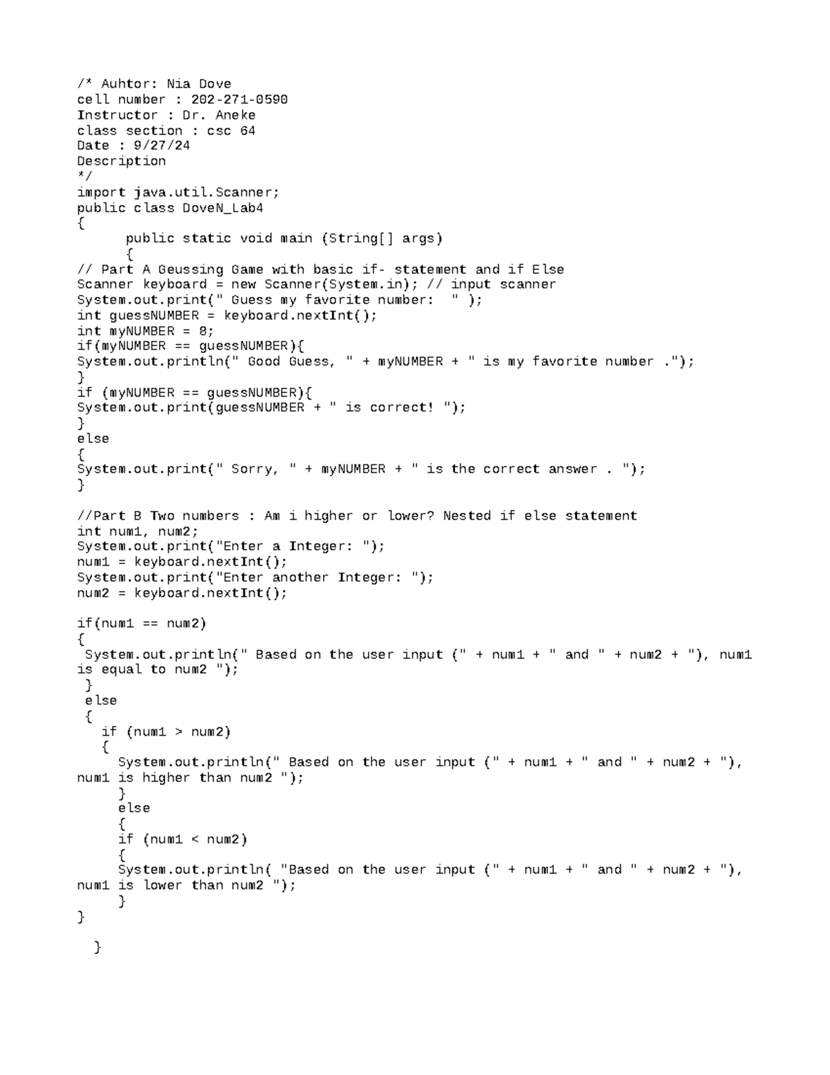 CSC 64 Lab: Java Guessing Game and Average Score Calculator - Studocu
