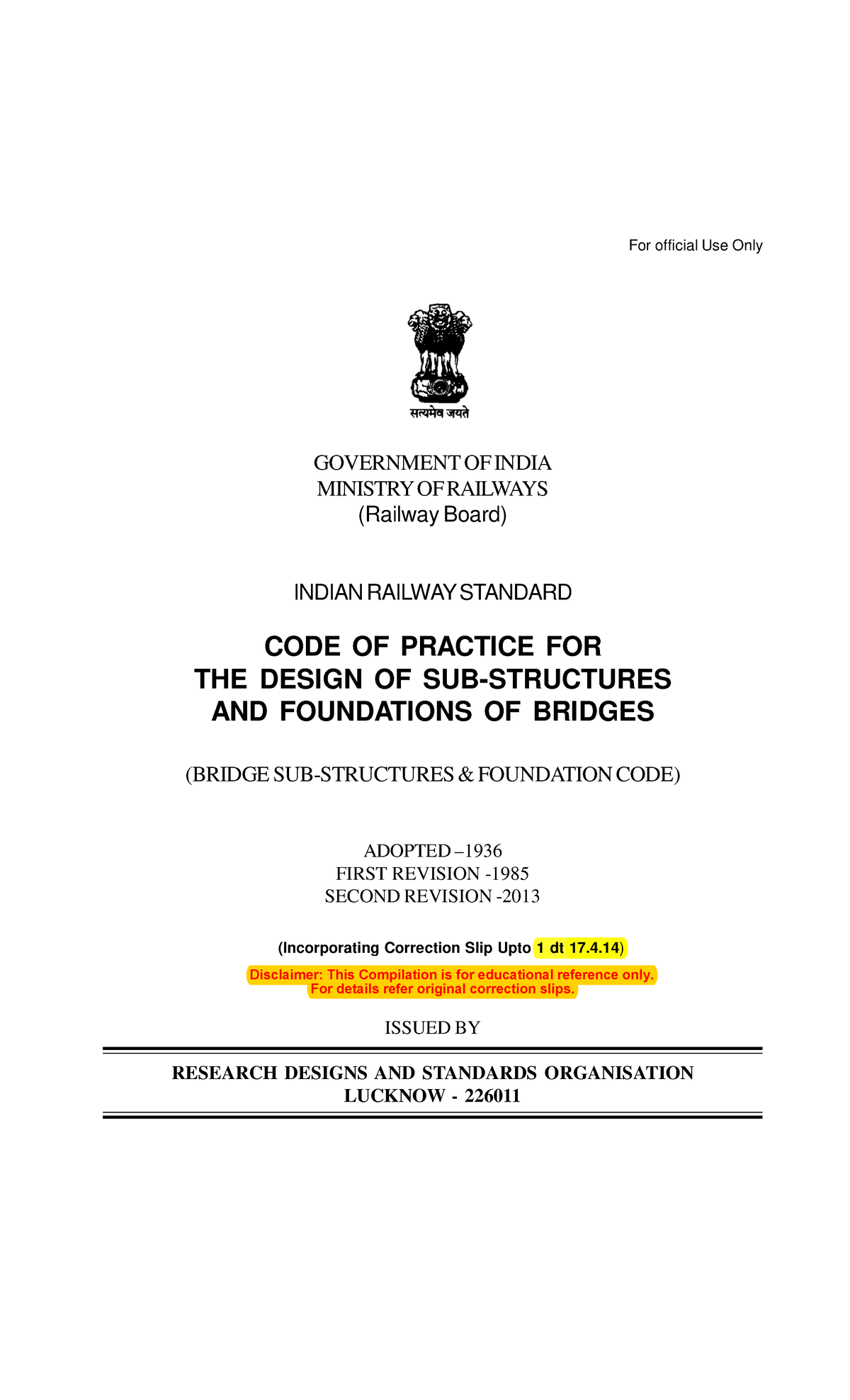 Indian Railway Standard Code of Practice for Bridge Foundations (BRIDGE ...