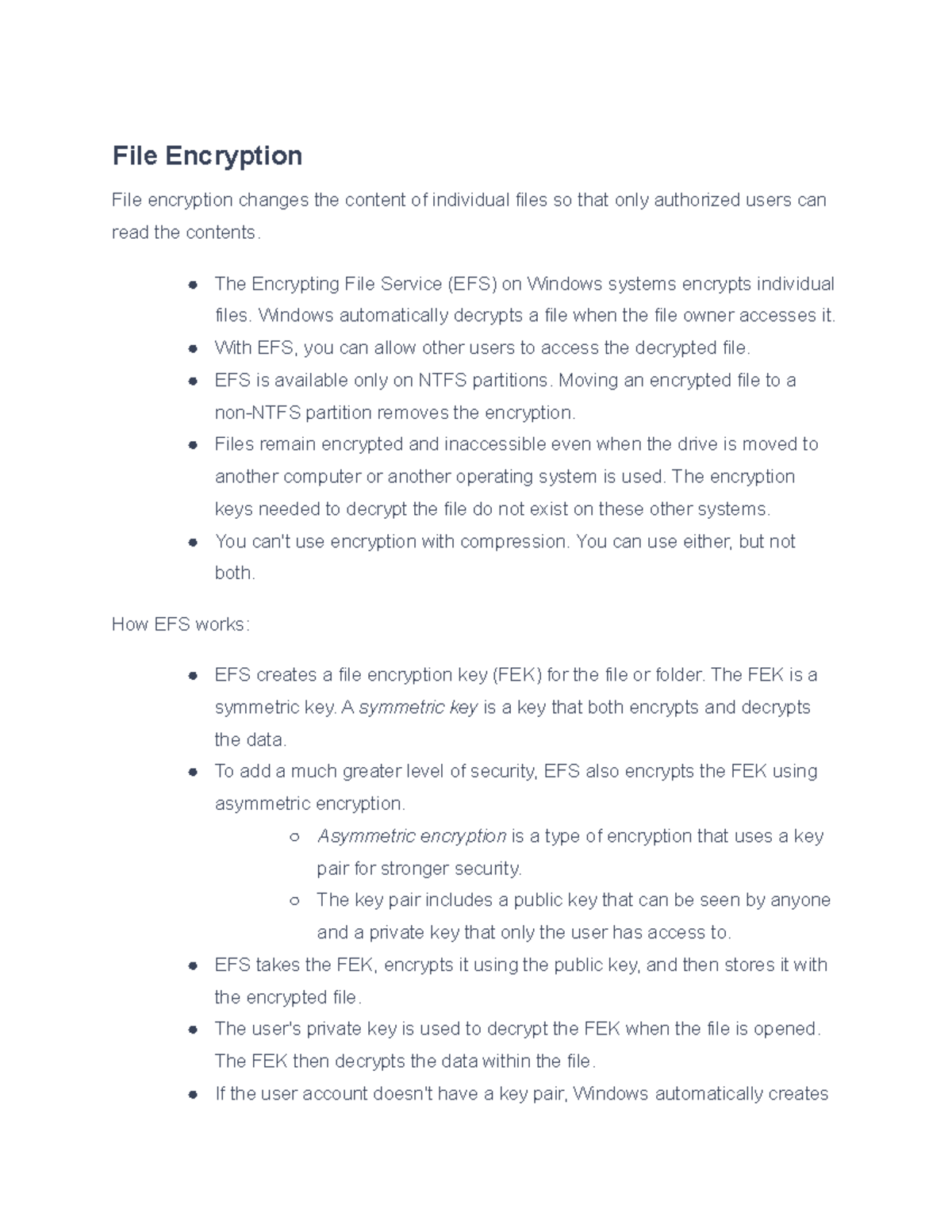 9.3.2 File Encryption Overview and Key Features Explained - Studocu