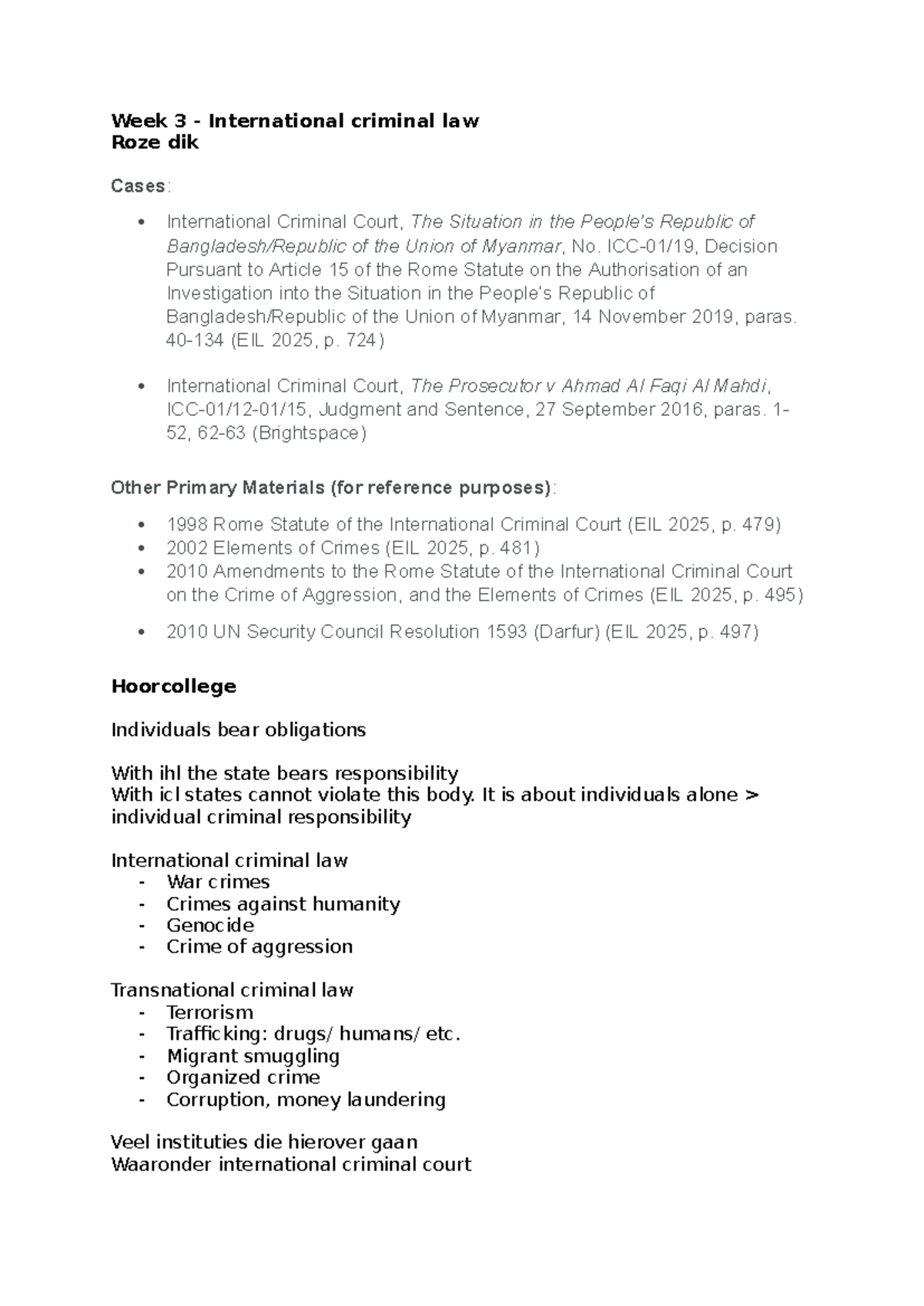 Week 3 - EIL 2025: International Criminal Law Cases & Jurisdiction ...