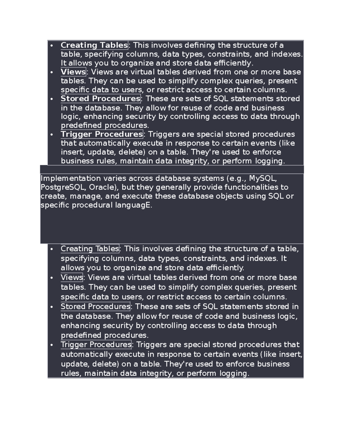 DBMS Concepts: Tables, Views, Stored Procedures & Transaction Schedules ...