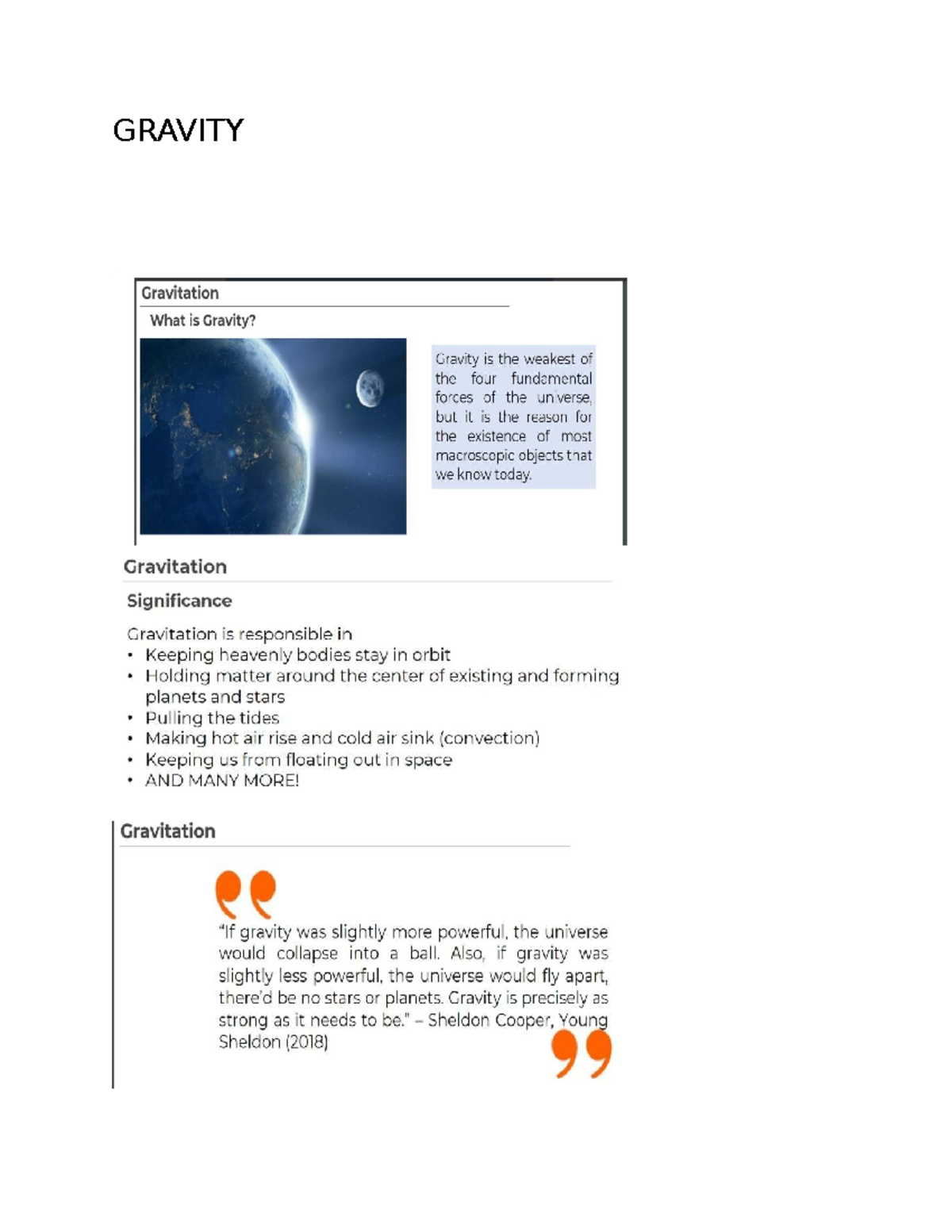 Physics 101: Gravity and Gravitation - Comprehensive Reviewer - Studocu