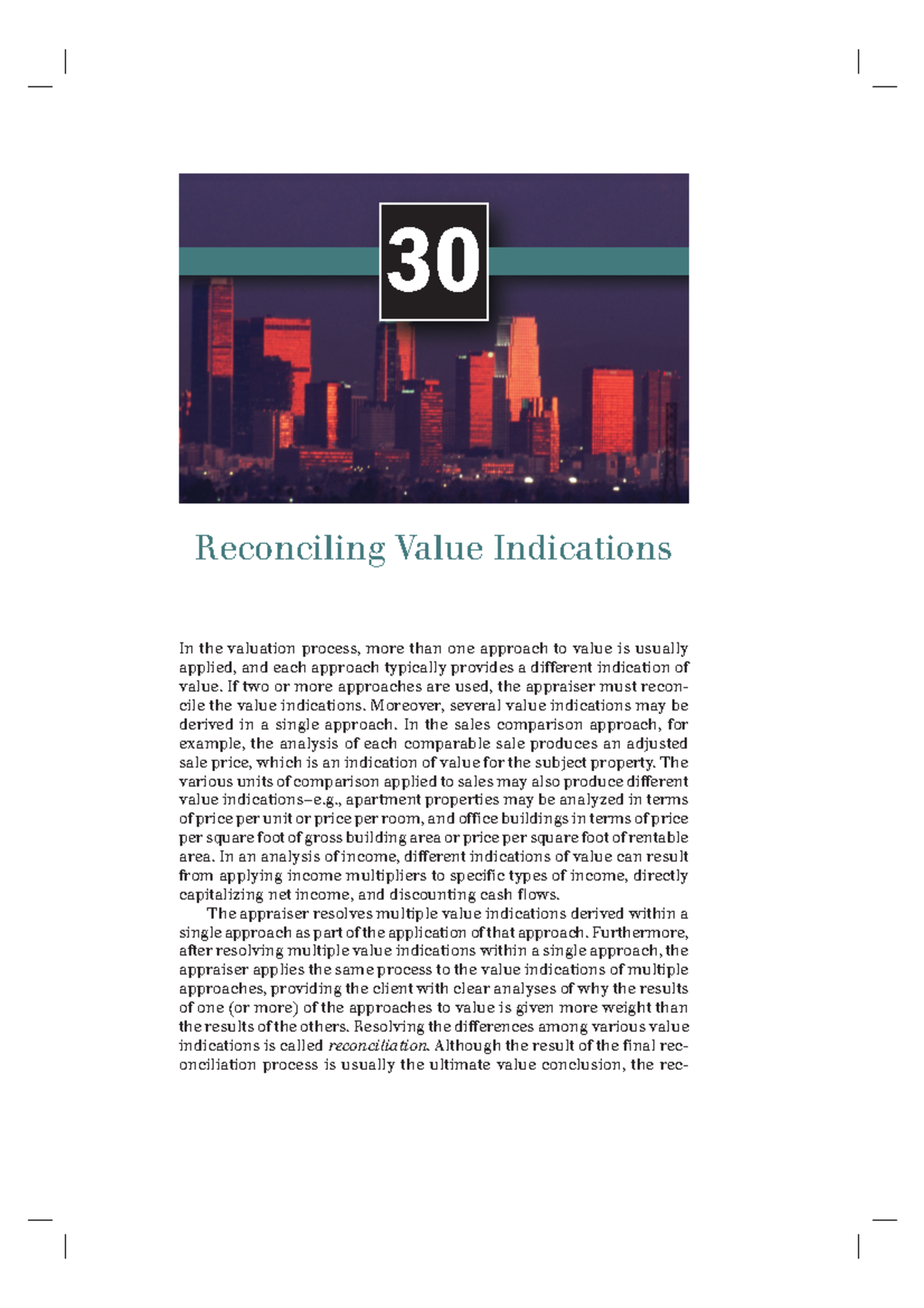 The Appraisal of Real Estate Chap 30, 31 - Reconciling Value ...