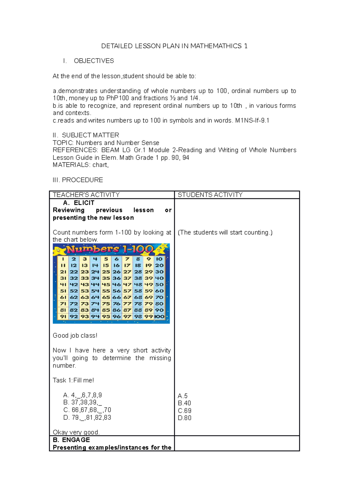 Detailed Lesson Plan in Mathematics 1 (M1NS-If-9) - Studocu