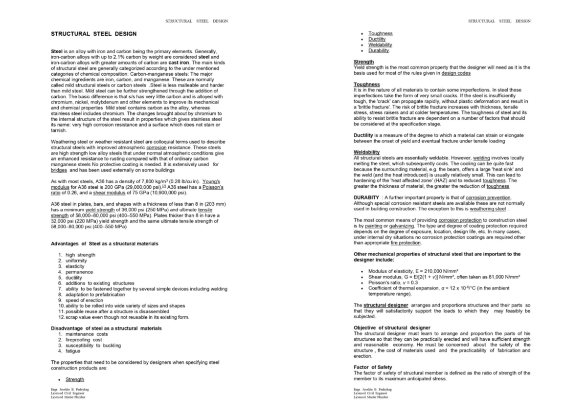Structural Steel Design: Key Concepts and Design Methods (ENGR 101 ...
