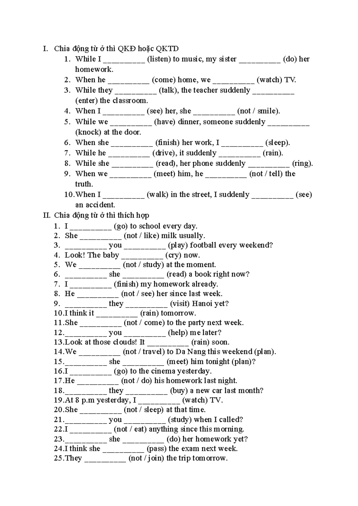 9-4 - English Assignment: Verb Tenses Practice Exercises - Studocu