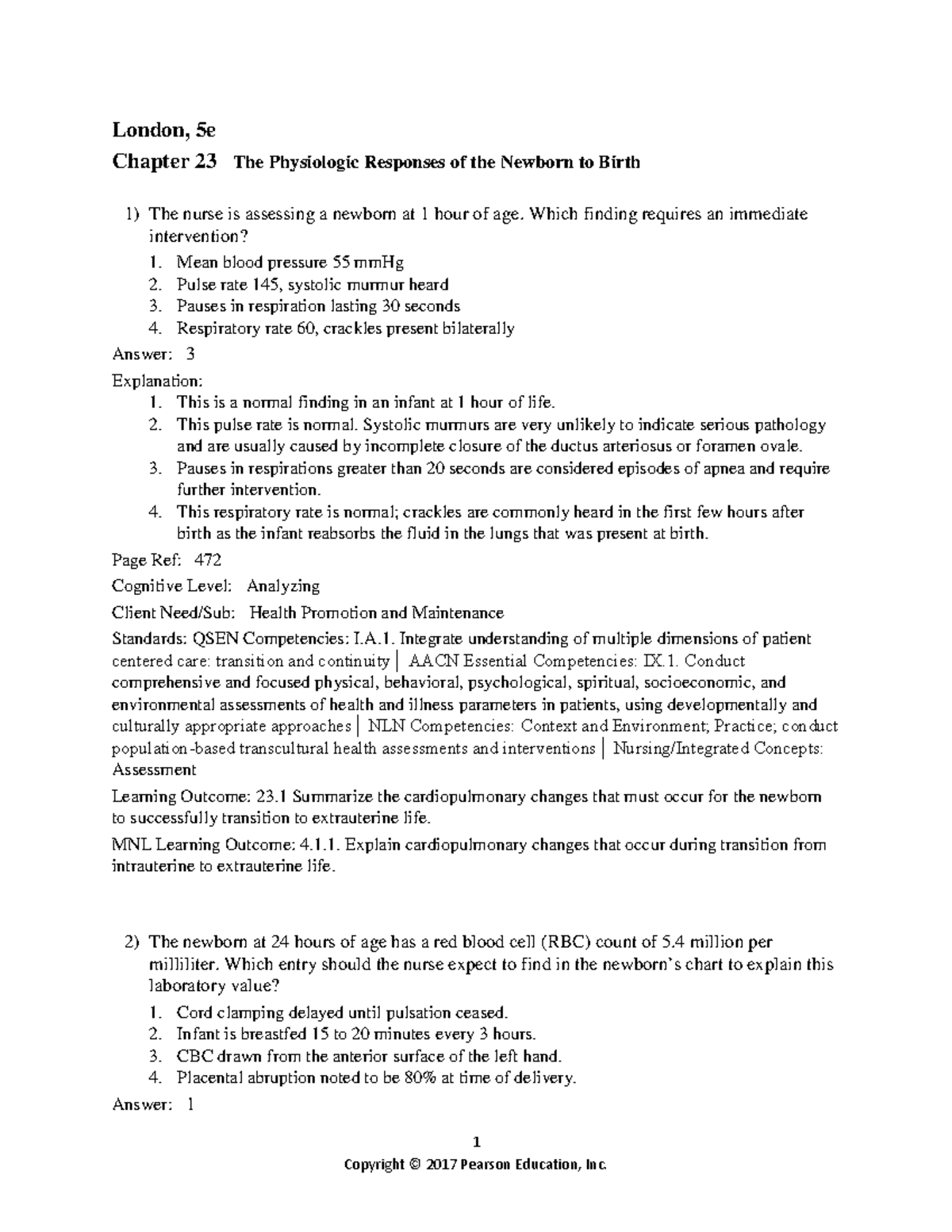 0134142357 ch23 TB - These are practice questions - 1 London, 5e ...