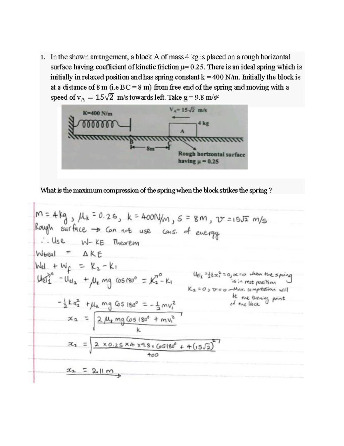 PHYS195 S1 Test 3 Solutions: Mechanics & Energy Concepts - Studocu