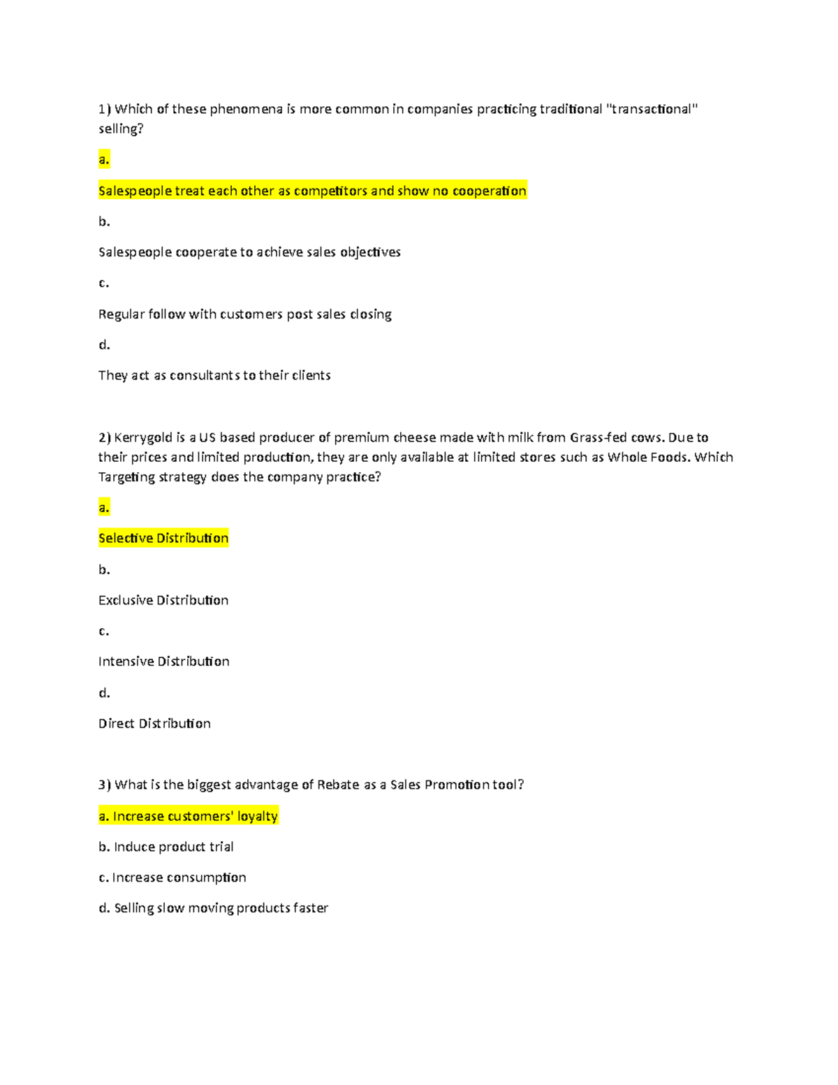 MKTG 202: Final Exam Study Guide and Sample Questions - Studocu